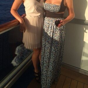 Sena Cutout Blue Gray Maxi Dress Size 6